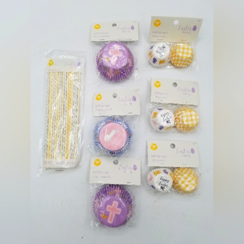 Bundle of Easter Baking Cupcakes Cups & Treat Sticks.